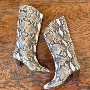 Peter Fox Boots Python Embossed Slouchy Western Style with Conchos - Size 9